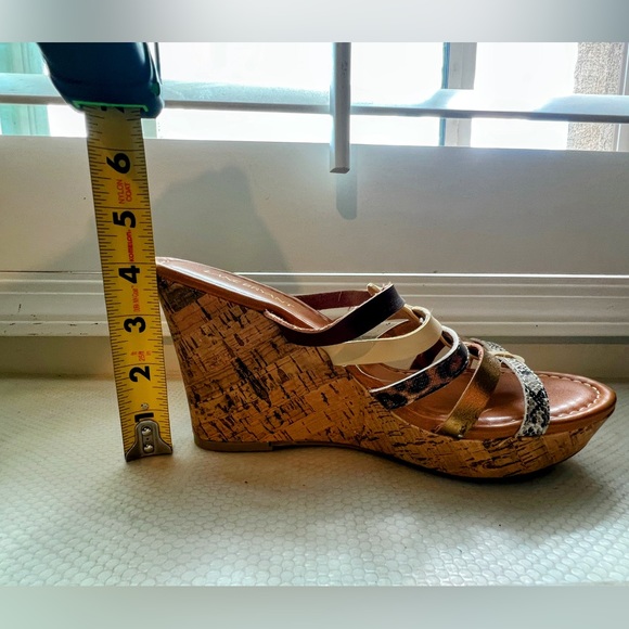 Lane Bryant Wedge Slide Sandals Size 9W faux leather cork wedge NWT - Picture 7 of 11
